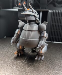 Mô hình Aggron 3D có khớp – figure Pokémon hệ Thép – mô hình PLA