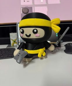Ninja Chibi 20cm tự thiết kế cầm kiếm và phi tiêu, khớp tay và cổ