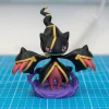 Mô hình Mega Banette Pokémon đen vàng trên đế lửa tím in 3D PLA 16cm