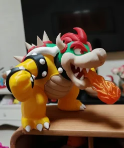 Mô hình Bowser Attack Super Mario màu vàng, mai xanh có gai, tư thế tấn công