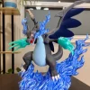 Mô hình Mega Charizard X Pokémon cao 43cm, tung cánh trên đế lửa xanh