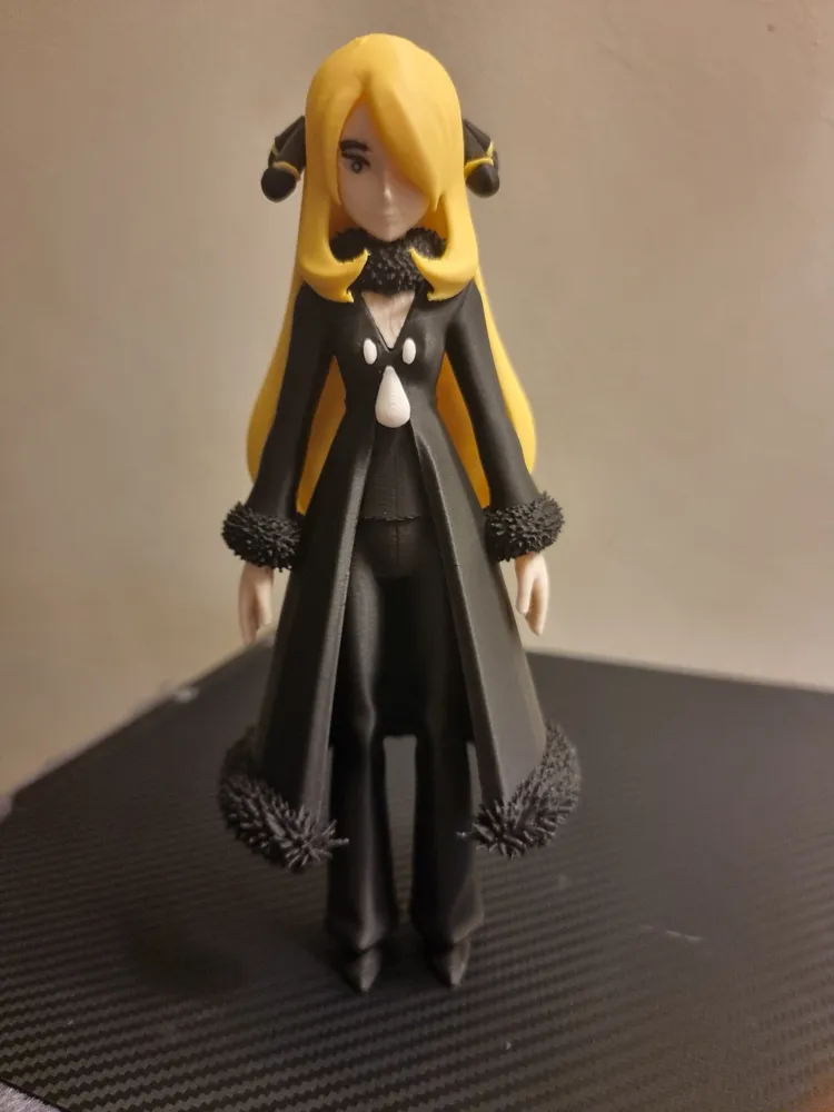 cynthia-1 Mô hình Cynthia Pokémon tóc vàng trang phục đen cao 20cm