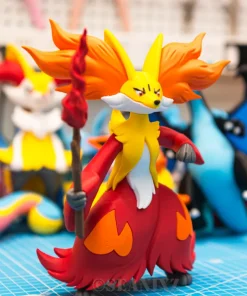 Mô hình Delphox Pokémon in 3D cao 20cm cầm gậy lửa