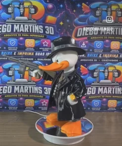 Mô hình vịt Donald Gangster Classic in 3D áo khoác và mũ đen