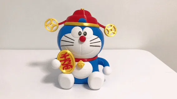 Doraemon thần tài Maneki Neko ảnh động vẫy tay