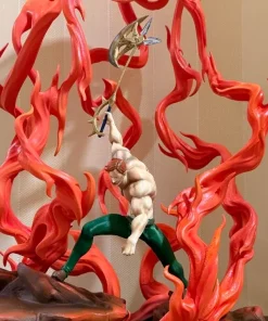 Mô hình Escanor in 3D cao gần 60cm với rìu, bệ đá và hiệu ứng lửa đỏ