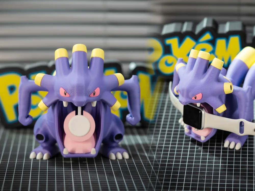 Đế Apple Watch hình Pokémon Exploud in 3D phối tím vàng