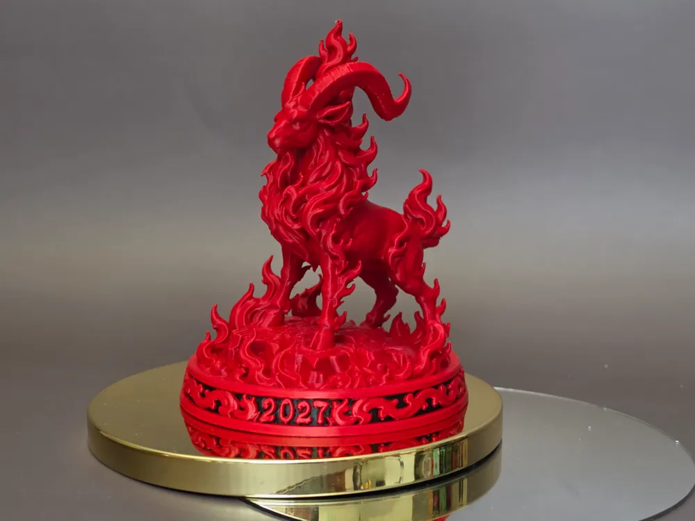 Tượng dê lửa đỏ 2027 in 3D