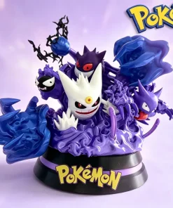 Tiểu cảnh bộ tiến hóa Gengar Pokémon in 3D tím xanh