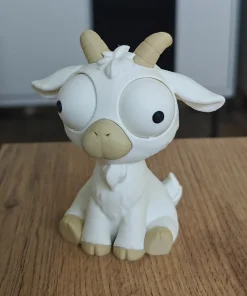 Mô hình dê Goofy trắng kem mắt xoay in 3D