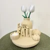 Bộ decor Hello Autumn khay tròn bình hoa bí ngô và chữ hello FALL