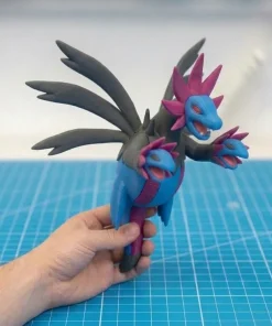 Mô hình Hydreigon Pokémon rồng ba đầu sáu cánh in 3D PLA cao 17cm