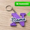 Móc khóa chữ cái N kèm tên viết tay in 3D theo yêu cầu