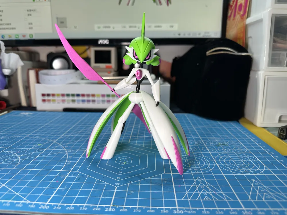 Mô hình Iron Valiant Pokémon trắng xanh hồng cao 15,5cm