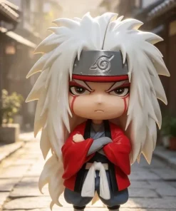 Jiraiya chibi 20cm tóc trắng áo đỏ tư thế khoanh tay