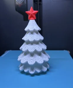 Cây thông Noel họa tiết len với ngôi sao đỏ