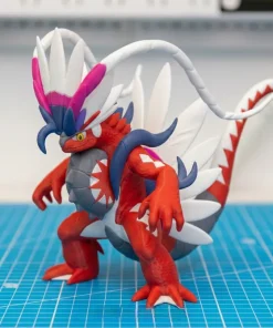 Mô hình Koraidon Pokémon đỏ trắng in 3D PLA cao 17cm