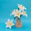 Bình hoa ly trắng Lily in 3D kèm bình dáng túi nhựa PLA