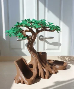 Khay cây bonsai Living Tree tích hợp giá điện thoại ống bút và khay đồ