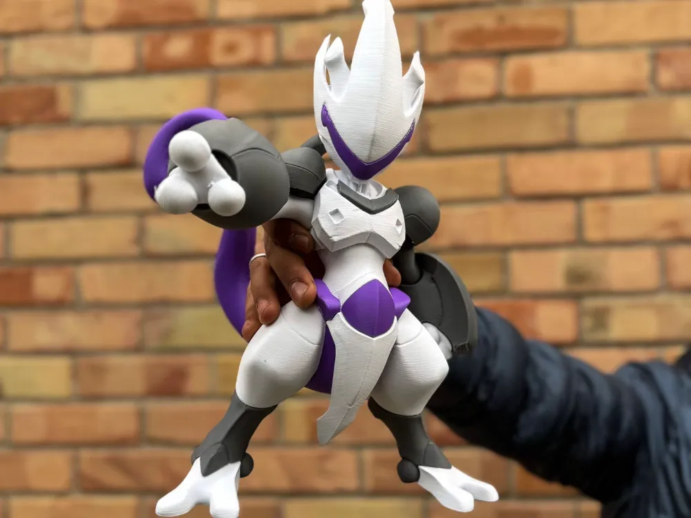 mecha-mewtwo-1 Mô hình Mecha Mewtwo Pokémon giáp robot trắng xám tím cao 35cm