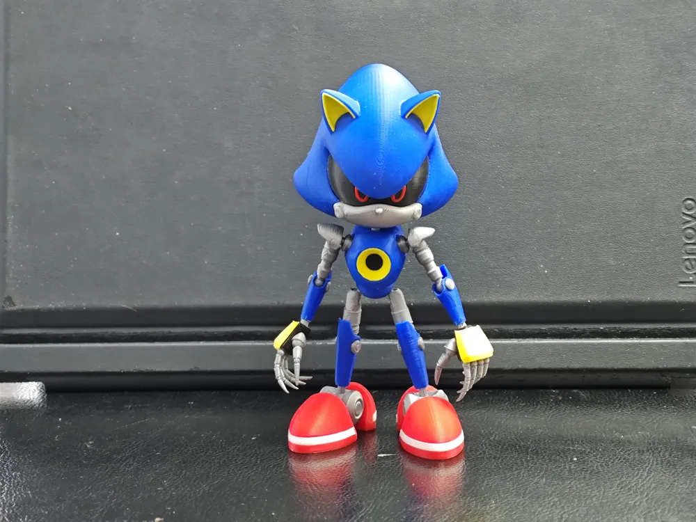 Mô hình Metal Sonic xanh, mắt đỏ, giày đỏ với khớp cử động