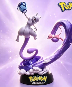 Tiểu cảnh Mewtwo đấu Mew Pokémon in 3D cao 30cm