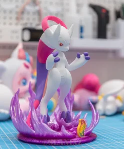 Mô hình Mega Mewtwo Y Pokémon 19cm trên đế năng lượng tím in 3D