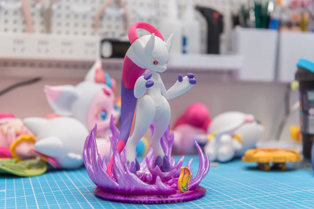 mewtwo-y-1 Mô hình Mega Mewtwo Y Pokémon 19cm trên đế năng lượng tím in 3D
