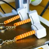 Móc khóa búa Thor Mjolnir mini đầu xám cán cam in 3D
