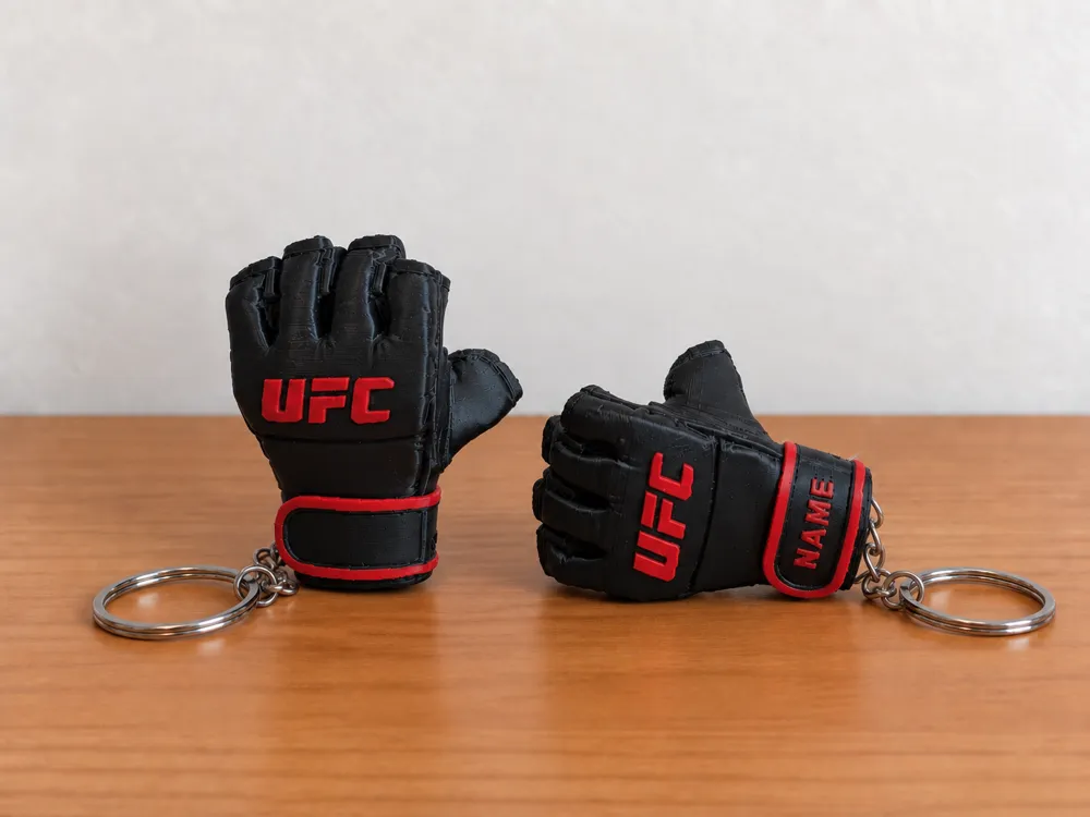 mma-gloves-1 Móc khóa găng tay MMA UFC in 3D đen đỏ, minh họa bản có tên và không tên