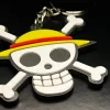 Móc khóa One Piece đầu lâu mũ rơm Luffy in 3D phối bốn màu