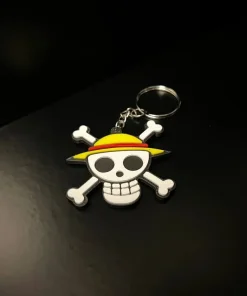 Móc khóa One Piece đầu lâu mũ rơm nhìn toàn cảnh