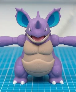 Nidoking tím bụng be tai xanh in 3D nhìn chính diện
