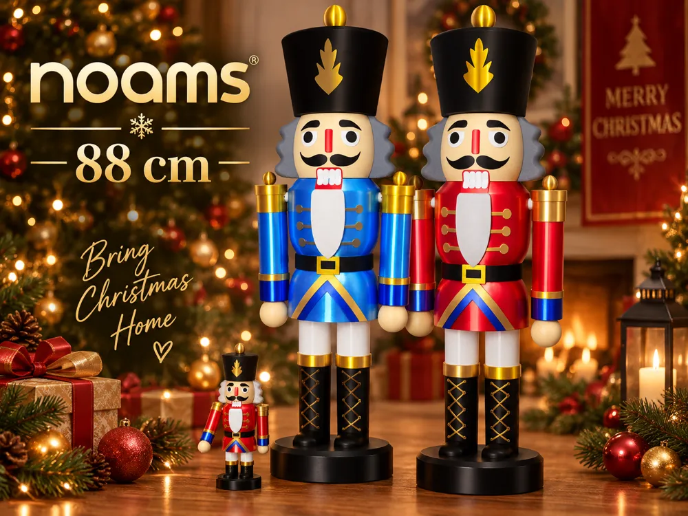 Lính Nutcracker Giáng sinh 88cm in 3D phối màu đỏ và xanh