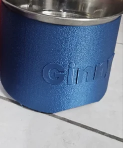 Đế bát thú cưng màu xanh có tên Ginny in nổi theo yêu cầu