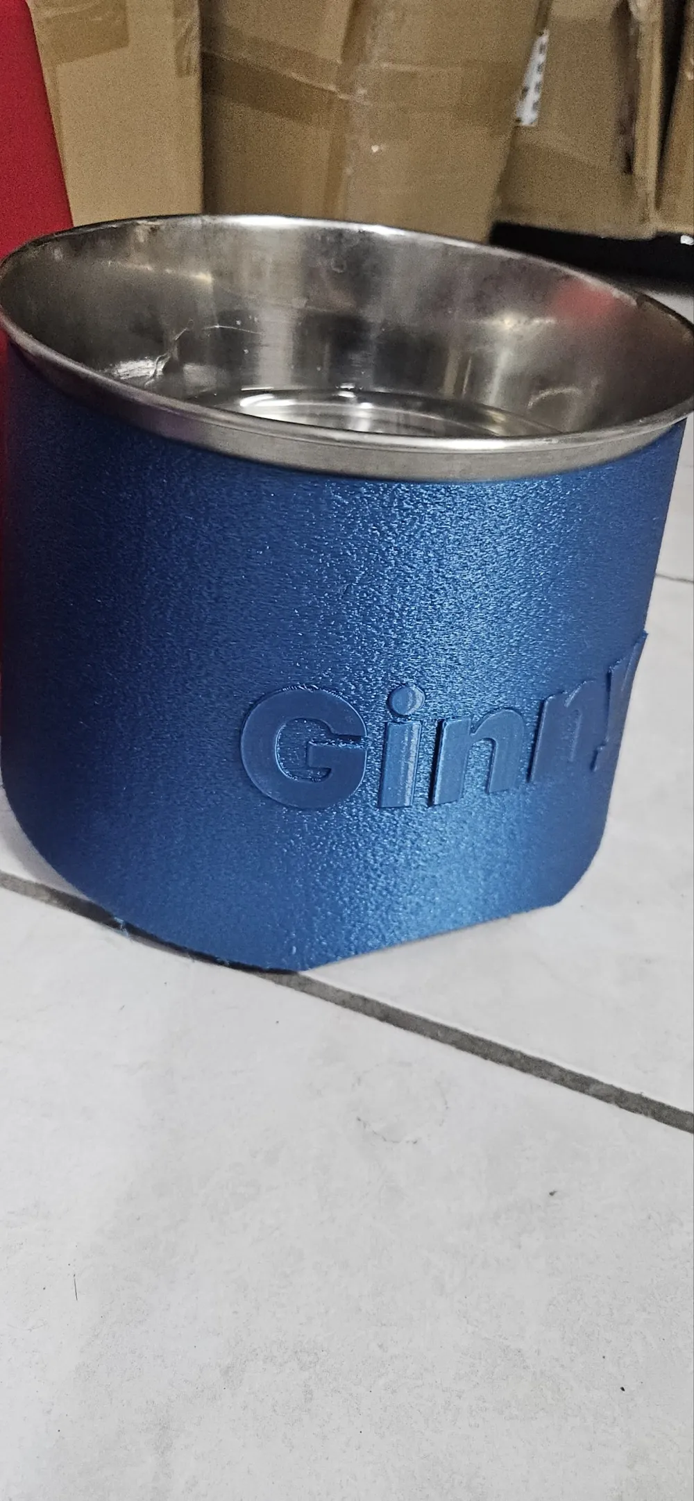 pet-bowl-20cm-1 Đế bát thú cưng màu xanh có tên Ginny in nổi theo yêu cầu
