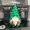 Chú lùn cây thông Noel in 3D tán xanh râu trắng và găng tay đỏ