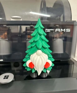 Chú lùn cây thông Noel in 3D tán xanh râu trắng và găng tay đỏ