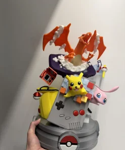 Tiểu cảnh Pokémon GBA Charizard Pikachu Mew in 3D hoàn thiện