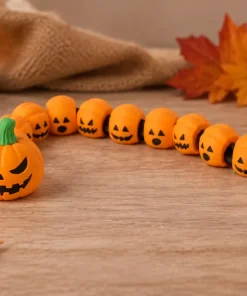 Rắn bí ngô Jack-O’-Lantern màu cam, khớp linh hoạt, trang trí Halloween