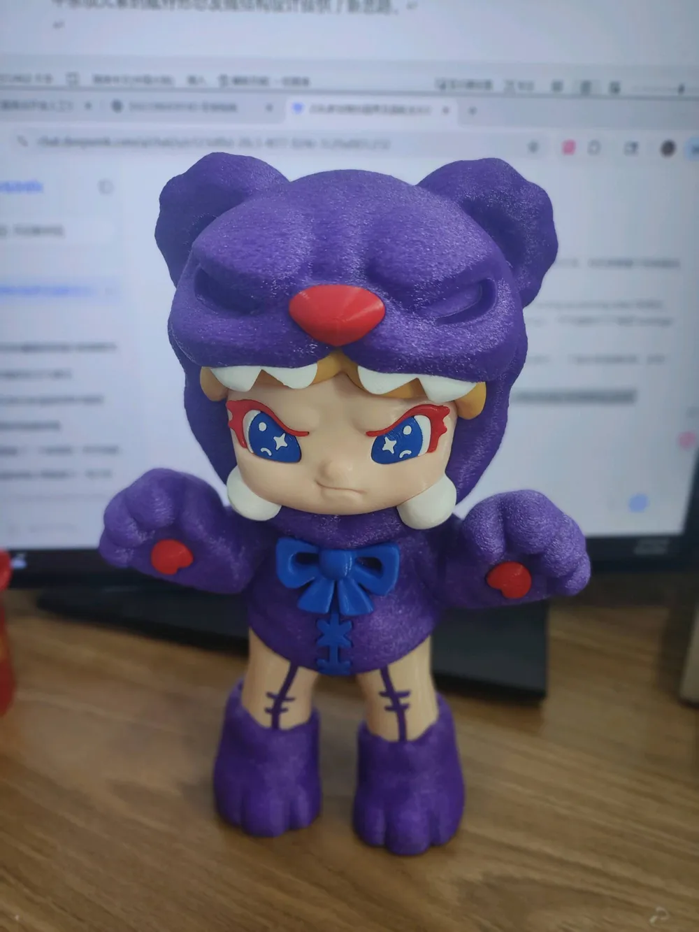 Raging Bear 21cm búp bê gấu tím in 3D