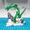 Mô hình Rayquaza Pokémon rồng xanh cuộn trên mây và đá in 3D PLA 21cm