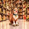 Phối cảnh tuần lộc mũi đỏ Noel 75cm in 3D với vòng cổ chuông