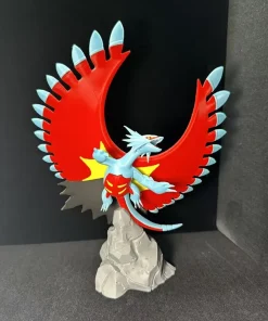 Mô hình Roaring Moon Pokémon cánh đỏ trên đế đá cao 26cm