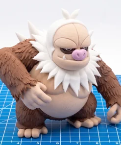 Mô hình Slaking Pokémon lông nâu bờm trắng in 3D PLA cao 14cm