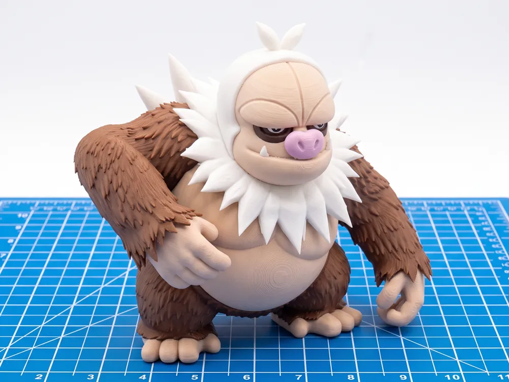 slaking-1 Mô hình Slaking Pokémon lông nâu bờm trắng in 3D PLA cao 14cm