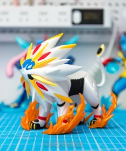 Mô hình Solgaleo Pokémon trắng vàng với hiệu ứng lửa in 3D PLA 14,5cm