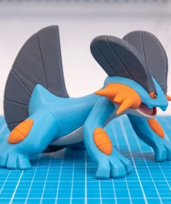 Mô hình Swampert Pokémon in 3D màu xanh cam