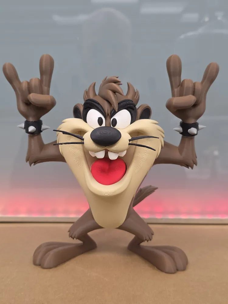 Mô hình Rocker Taz Looney Tunes giơ hai tay rock cao 22cm