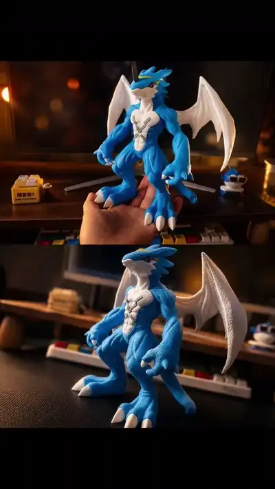 Ảnh động mô hình V-mon EX Digimon 20cm rồng xanh cánh trắng